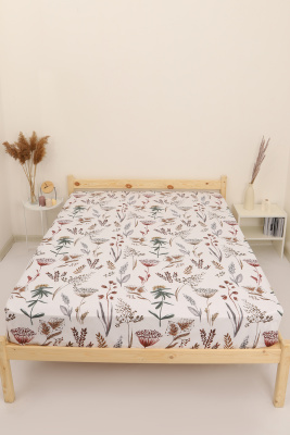 Простыня на резинке перкаль Французский шик-1 белый